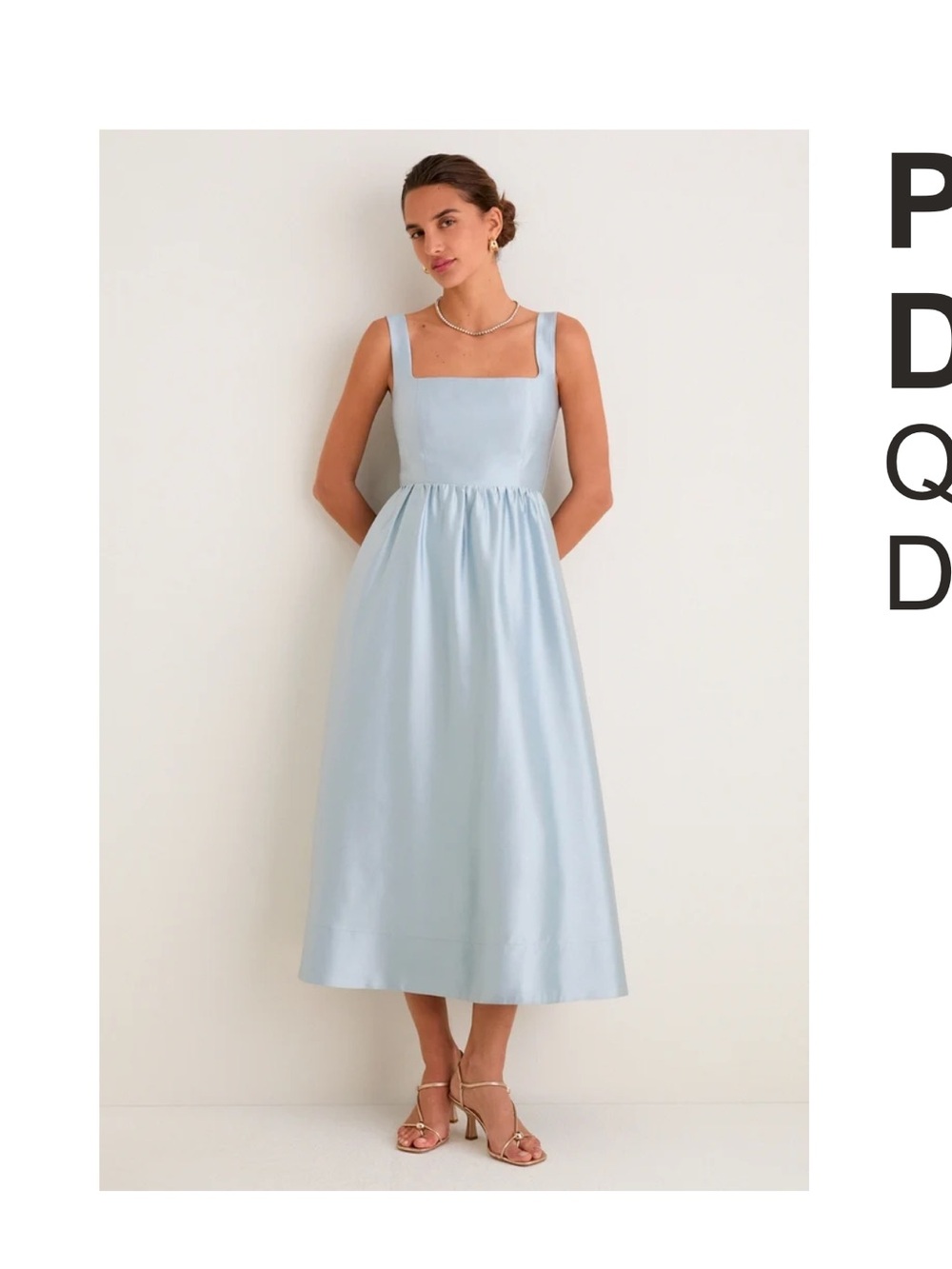 Tuckernuck Esme Powder Blue Square-Neck Midi Party Dress XS